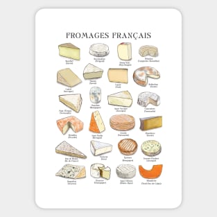 French Cheese Chart Sticker